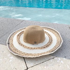 Anthropologie Tan and Cream Sun Hat